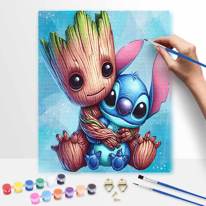 Disney Набор для рисования масляными красками Гроот Стич Обнимашки Домашний Декор Стены Поделка Своими Руками Подарок