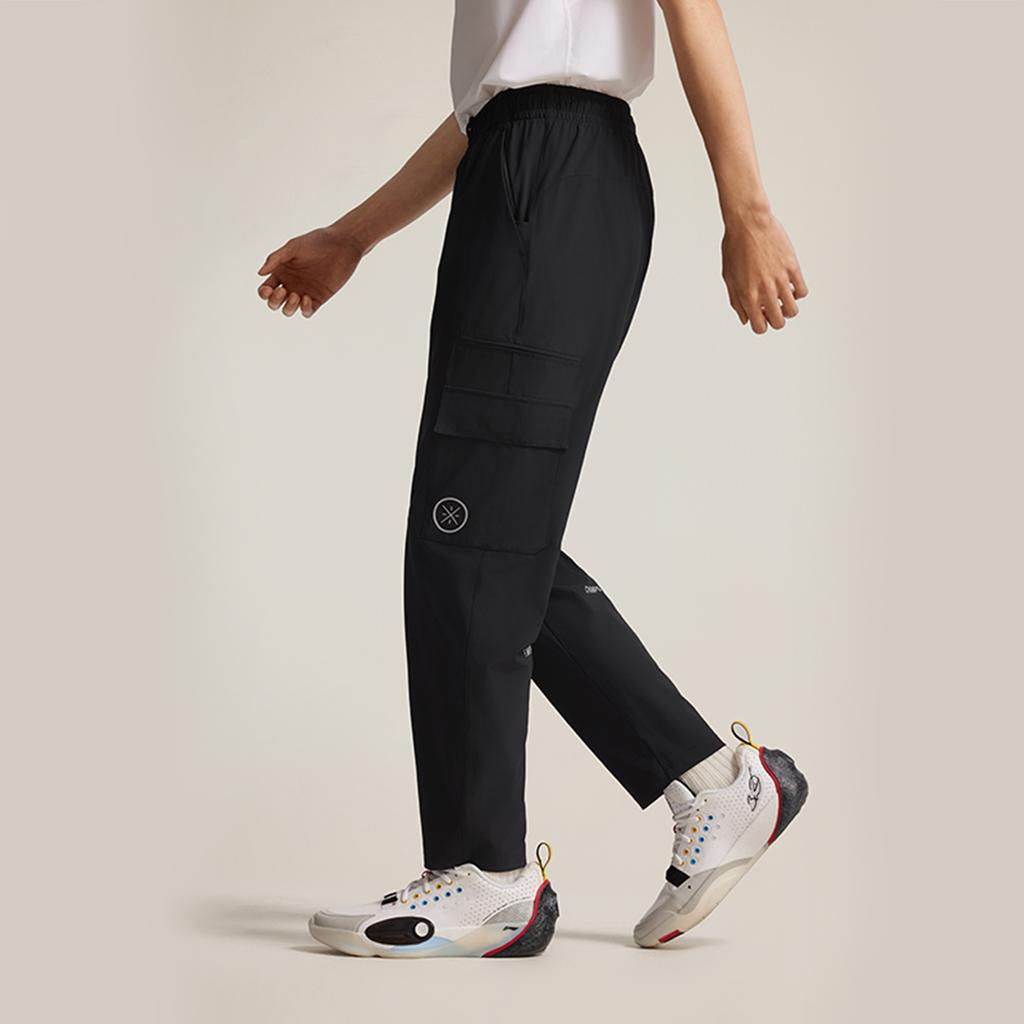 Li Ning Баскетбольная серия Однотонные Универсальные Простые Удобные Повседневные Брюки Мужские низы Черный AKYV007-1