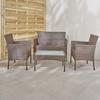 Brown Resin Garden Furniture "Barcelona" 4 Seats Wilsa Garden