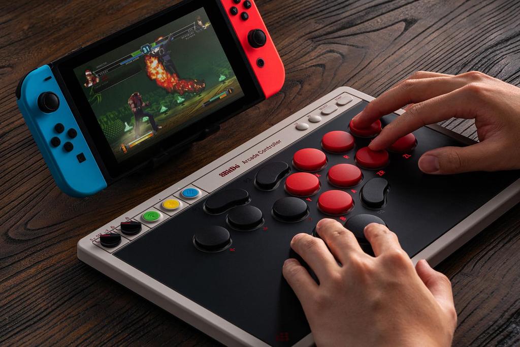 8Bitdo Аркадный контроллер Switch и проводной низкопрофильный механический 4 программируемый PCB Все-кнопочный (для Windows) – Bluetooth, 2.4G, Подключение, Переключатели,