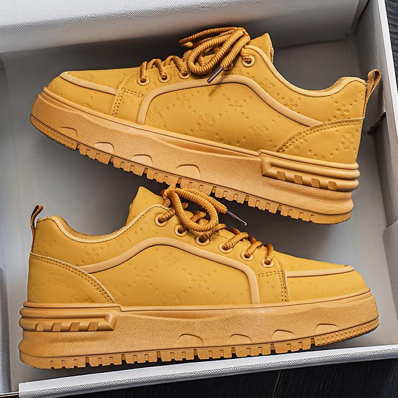 Men S Breathable Thick Sole Height Increasing Casual Sports Sneakers Youth White Shoes