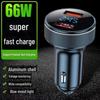 Автомобильное зарядное устройство из алюминиевого сплава с цифровым дисплеем, 3 порта PD + QC быстрая зарядка
