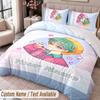 Kpop Demon Hunters Printed Bedding Set Custom Name Text 1 Duvet Cover 2 Pillowcases For Bedroom