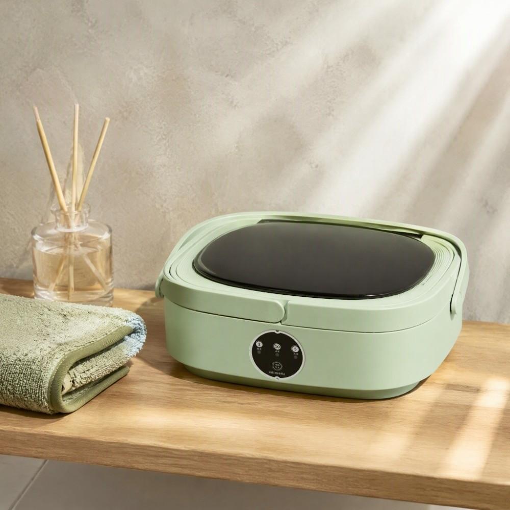 Plastic Foldable Washing Machine Green Small Laundry Machine Compact Washing Machine Dorm Use