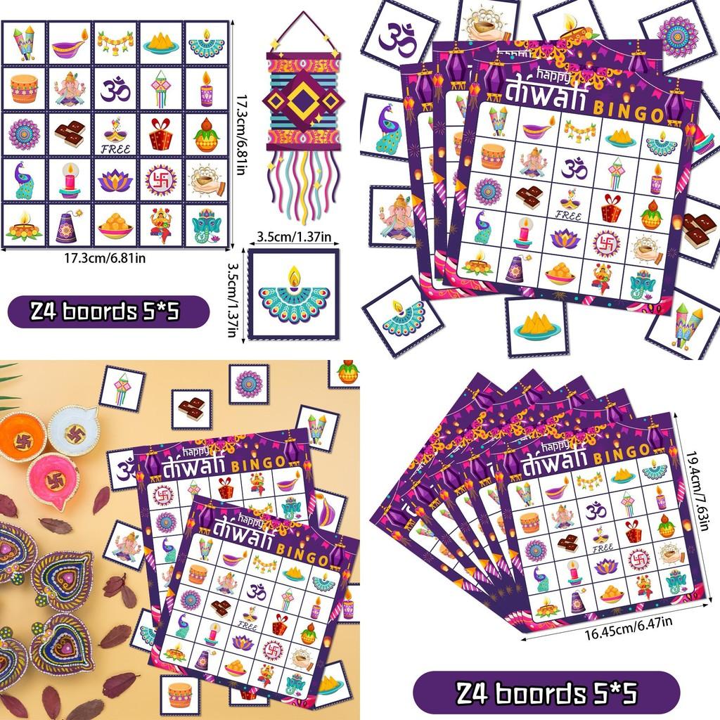 Набор bingo-карточек для фестиваля с карточками для ведущего и наклейками для индийских праздничных мероприятий