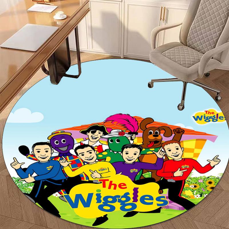 The Wiggles Printed Round Rug Carpet Chair Rug Area Rug Entryway Doormats,for Office Chair Living Room Bedroom Kitchen Room.