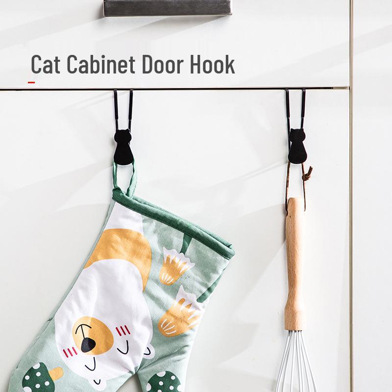 Кованый железный крючок в форме кошки над дверью - Без гвоздей, без клея