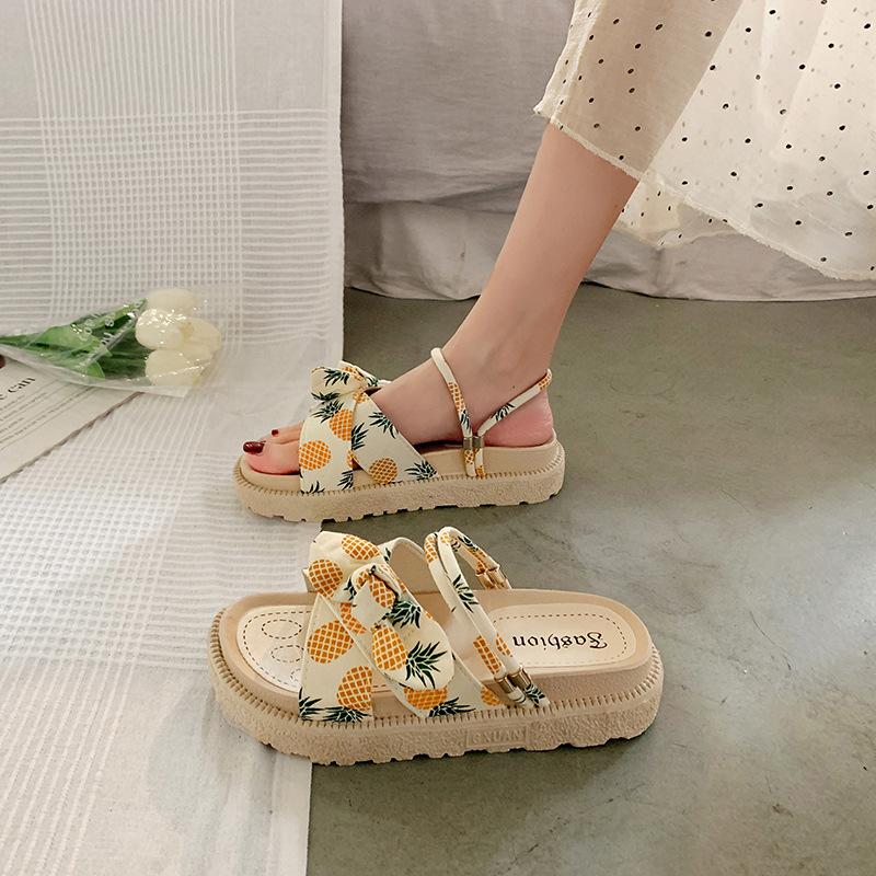 Platform Sandals Women's Summer Flat-bottomed Cool Slippers New Fashion Soft-soled Beach Shoes