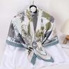 Large Silk Scarves for Woman Spring Summer Sun Protection Kerchief Beautiful Flower Silk Scarf