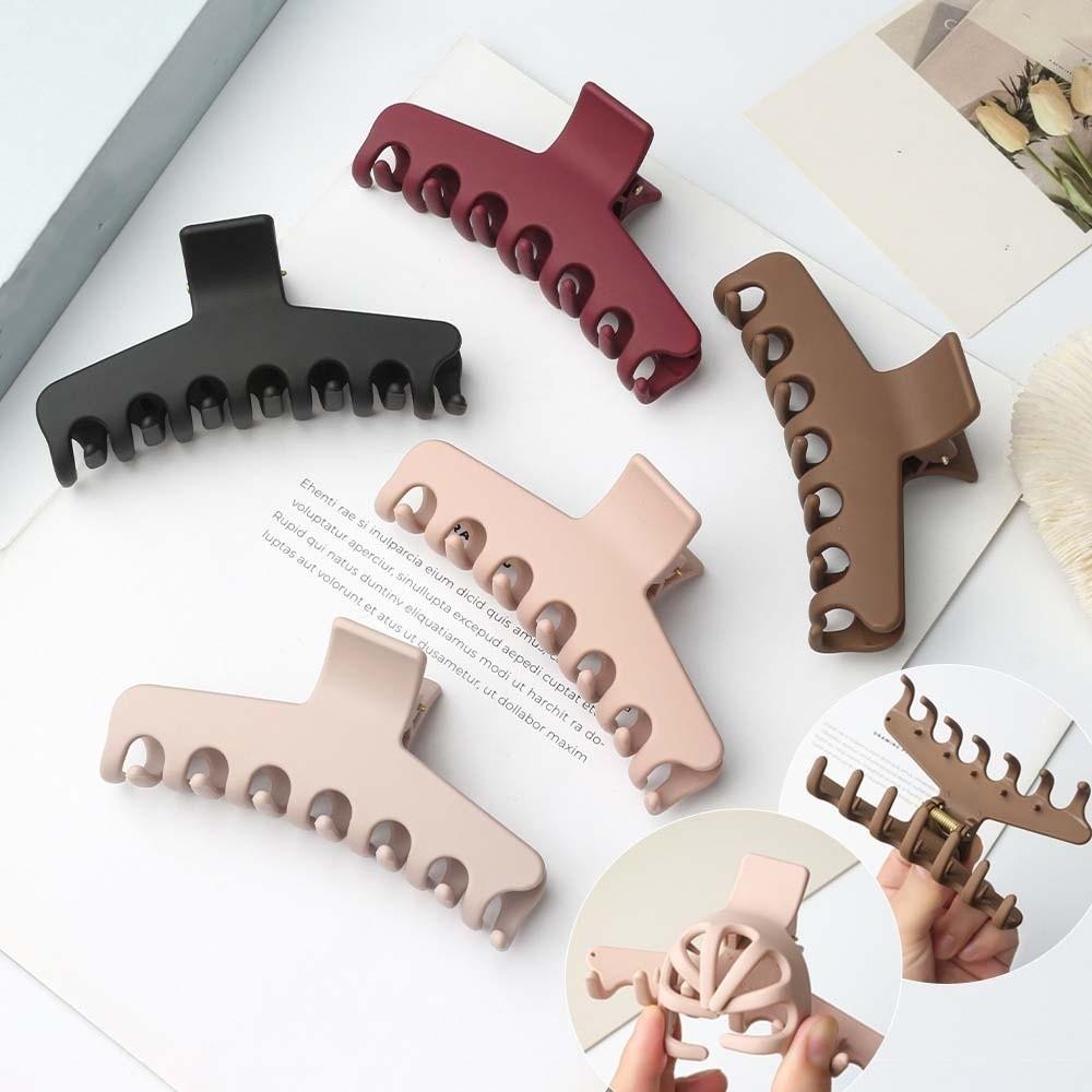Square Elastic Plastic Hair Claw Safe Straight Line Shaped Hair Claw Solid Color Shark Clip Work