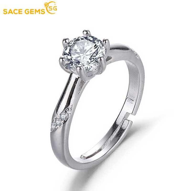 Sace Gems Классическое кольцо из медного сплава с цирконом, женские ювелирные изделия, свадебный подарок для вечеринки