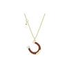 Swarovski Red Horseshoe Shaped Lucky Necklace Women necklace 5464197