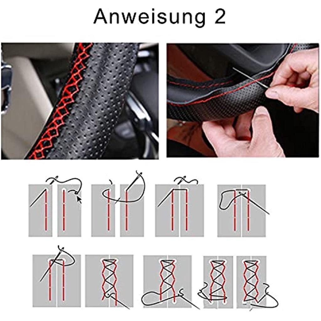 Чехлы на руль своими руками Чехол на руль Защитная пленка на руль из микрофибры с иглой и ниткой (черный) Non-Slip