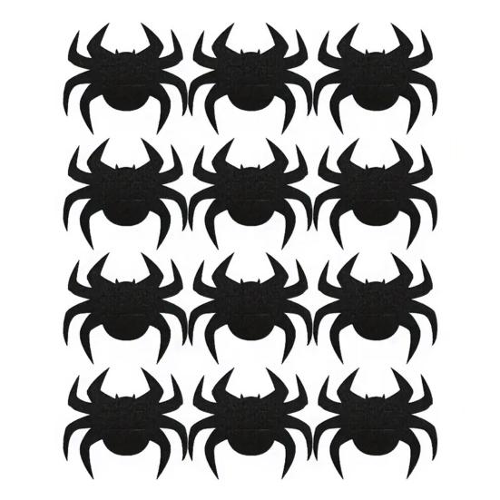 12Pcs Halloween Bat Spoon Fork Holder Spooky Pumpkin Skeleton Ghost Spider Black Cat Cutlery Felt Cover Holiday Party Dining Table Decoration