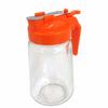 Yoshinuma Glass Yakiniku Sauce Container, 350cc, Orange, Body: Soda Glass, Lid: Polypropylene, Japan, PYK292