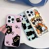 Смешной Кот Животное Кожа Силикон Ударопрочный Чехол для Телефона Для Iphone 17 Air 16 15 14 13 12 11 Pro Max 16e Iphone17 Мягкая Задняя Крышка