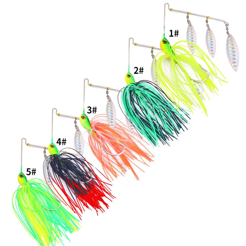 Specialized composite spinnerbait for bass fishing3Packaged Willow Leaf Whiskers Tractor Noise Fake Bait Fishing Lure Set