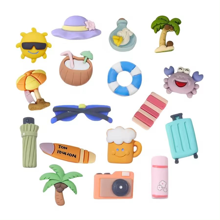 Lovely Summer Beach Vacation Flat Back Resin Cabochons Artificial Model Style Fairy Themed Souvenir Charms