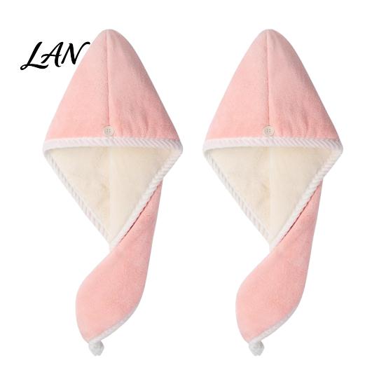 Bathroom Essentials for Hair Reversible Towel Wrap, Microfiber Turban with Button, Quick Dry, Soft Absorbent Head Wrap Anti-frizz Drying Women