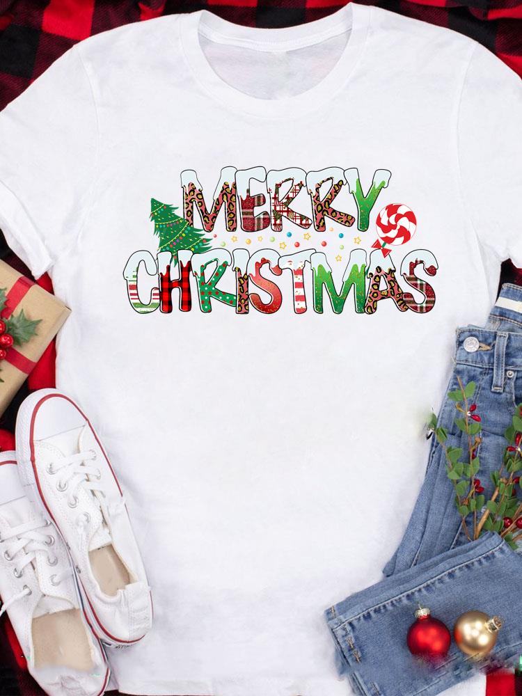 (Азиатский размер) Футболка с принтом в виде елки, милые, в стиле 90-х, с коротким рукавом, модные, с графическим принтом.