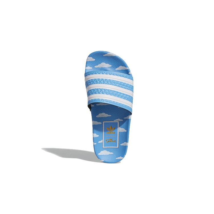 adidas Оригинальные ADILETTE J Удобные Устойчивые к истиранию Устойчивые к истиранию Детские тапочки Белый Синий Подростки GZ3690