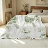 Thick Floral Flannel Blanket | Warm & Soft, Delicate Fresh Design, Single Size for Home, Guest, Christmas & Holiday Use