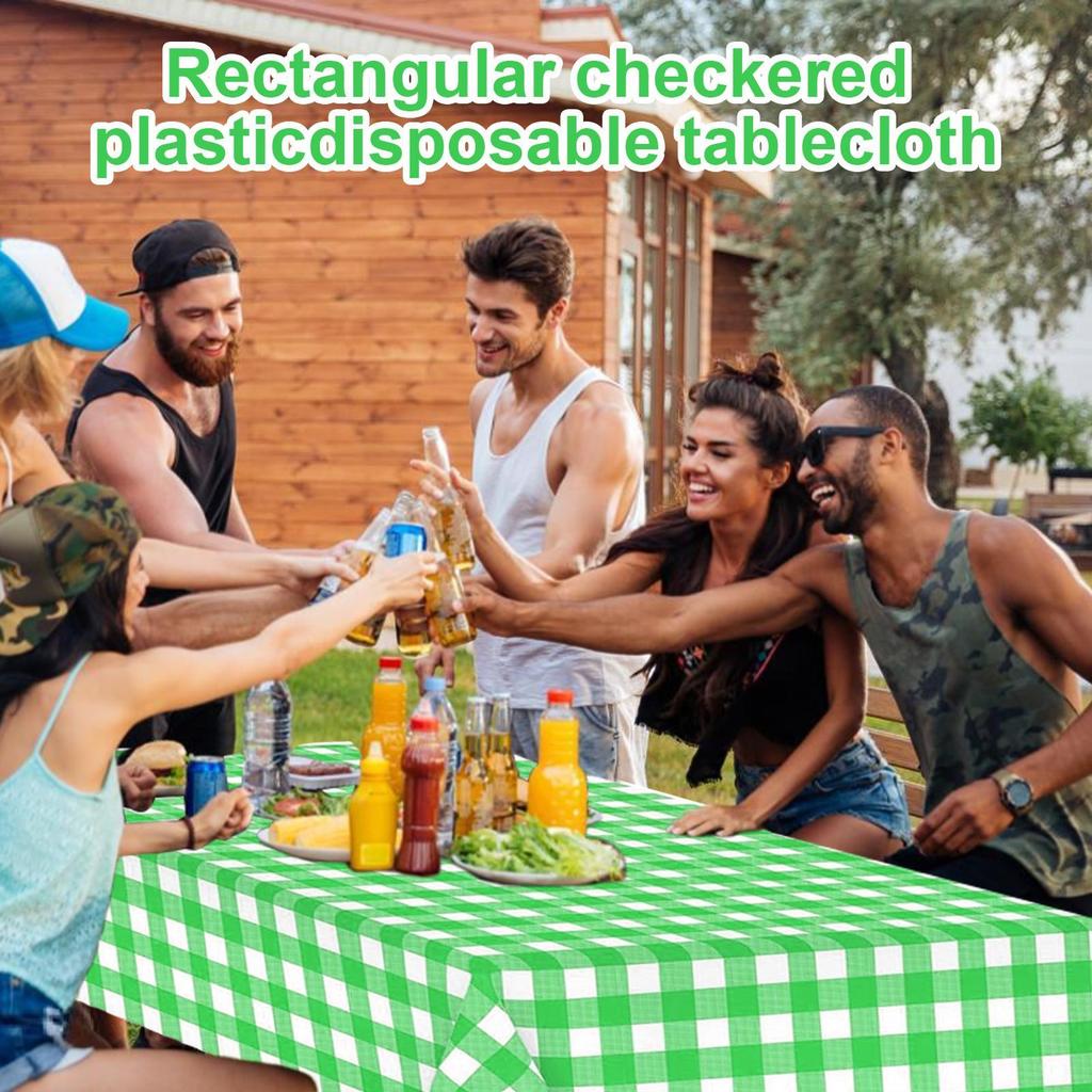Gingham Tablecloth Rectangle Oktoberfest Table Covers Heavy Duty Covers Waterproof Party Decor for Cafe Camping Backyard BBQ