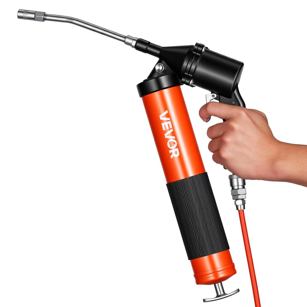 VEVOR Grease Gun, 6000 PSI High Pressure, Heavy Duty Pistol Grip Grease Gun Kit with 0.4 L Capacity, Includes 45.7 cm Flex Hose