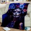 Horror Skull Girl Dead Gothic Undead Female Blanket,Soft Throw Blanket for Home Bedroom Bed Sofa Picnic Travel Cover Blanket Kid