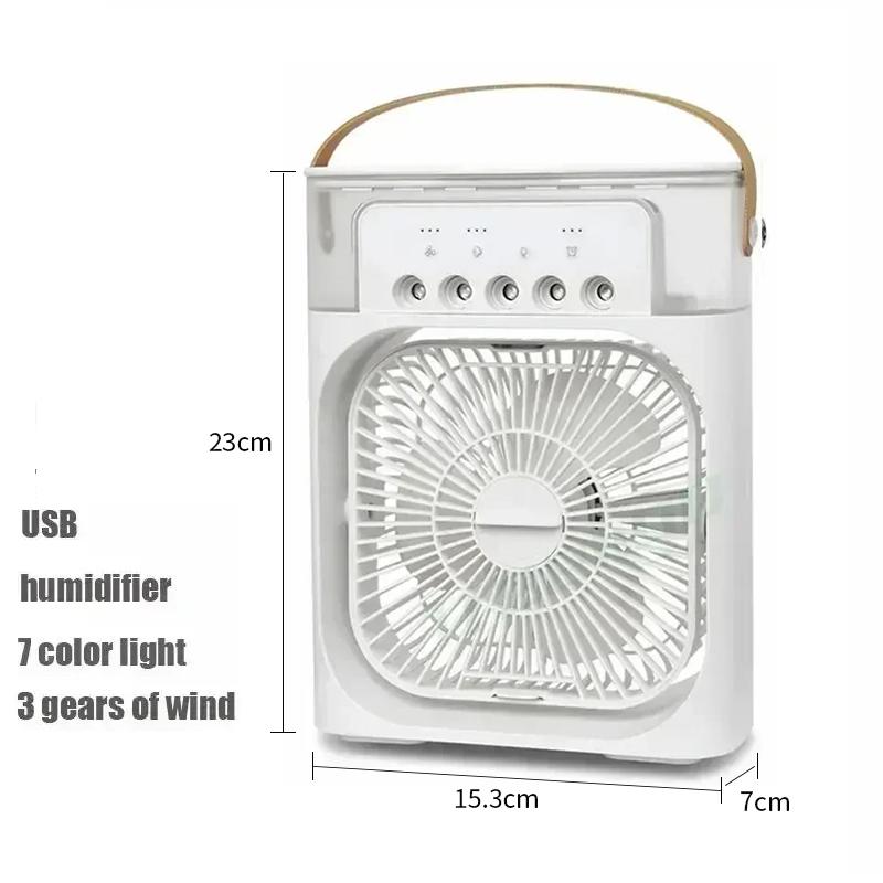 New 3 In 1 Fan AIr Conditioner Household Mini Air Cooler LED Night Light Portable Humidifier Air Adjustment Fan Office Home Fan Mass Air Flow 3