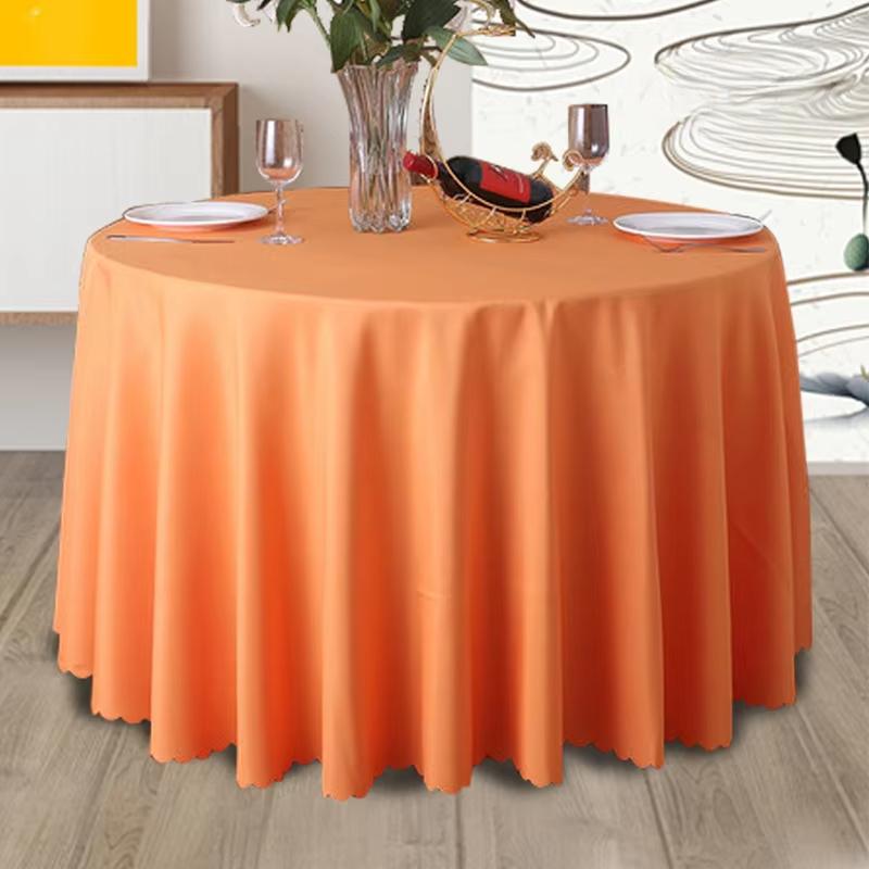 Solid Round Polyester Tablecloth for Wedding Banquet Birthday Party Holiday Celebration Hotel Event Decoration