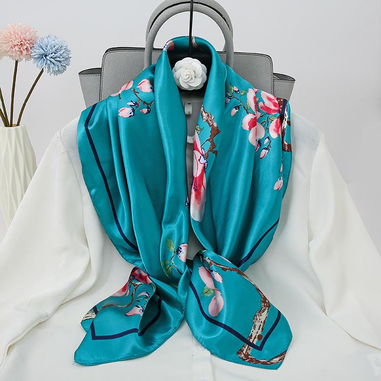 90 см модный платок шейные шарфы женские квадратные шали обертывания бандана головной платок для дам