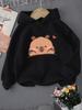 Kids Cute Capybara Hoodie Cartoon Animal Face Print Boys Girls Long Sleeve Pullover Sweatshirt Kawaii Casual Tops Spring Autumn
