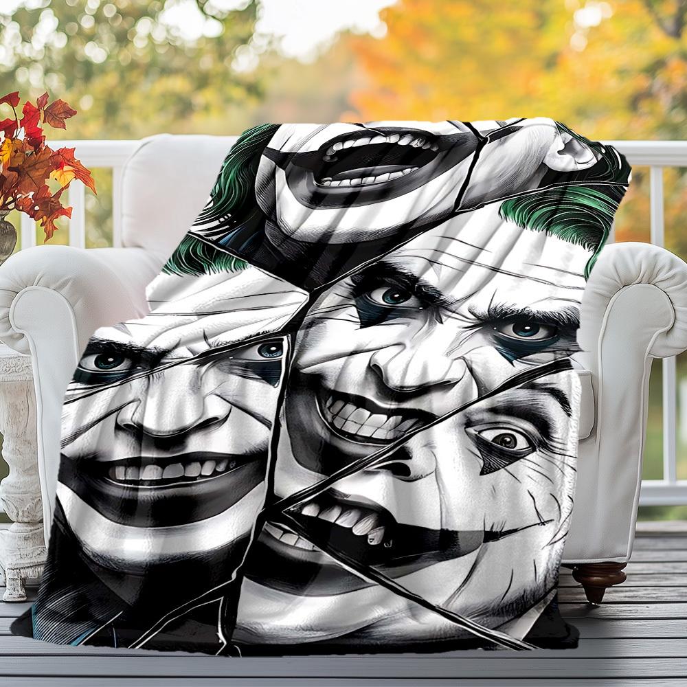 1PC Joker Broken Outdoor Flannel Blanket Soft Plush Decor for Picnics, camping,Bedroom, Playroom, Office1159A