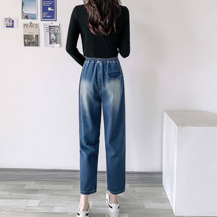 Женские брюки больших размеров, весна-осень, женские повседневные свободные повседневные женские джинсы, шаровары, укороченные брюки