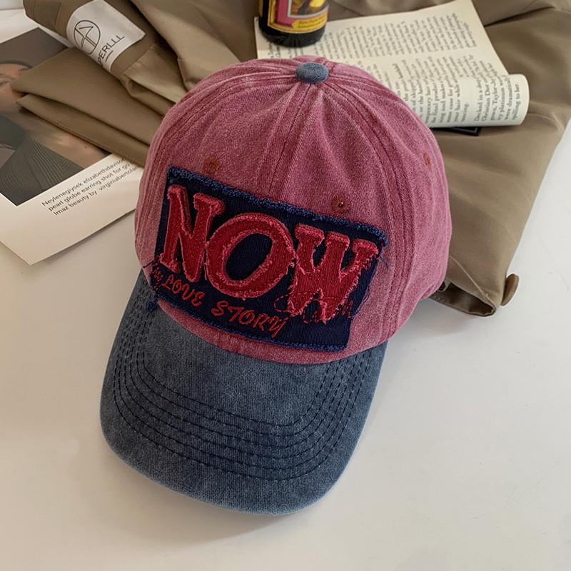 Узор в виде букв Сейчас Ковбойский Бейсбол Ретро Кепка с утиным козырьком Наружная шляпа Досуг