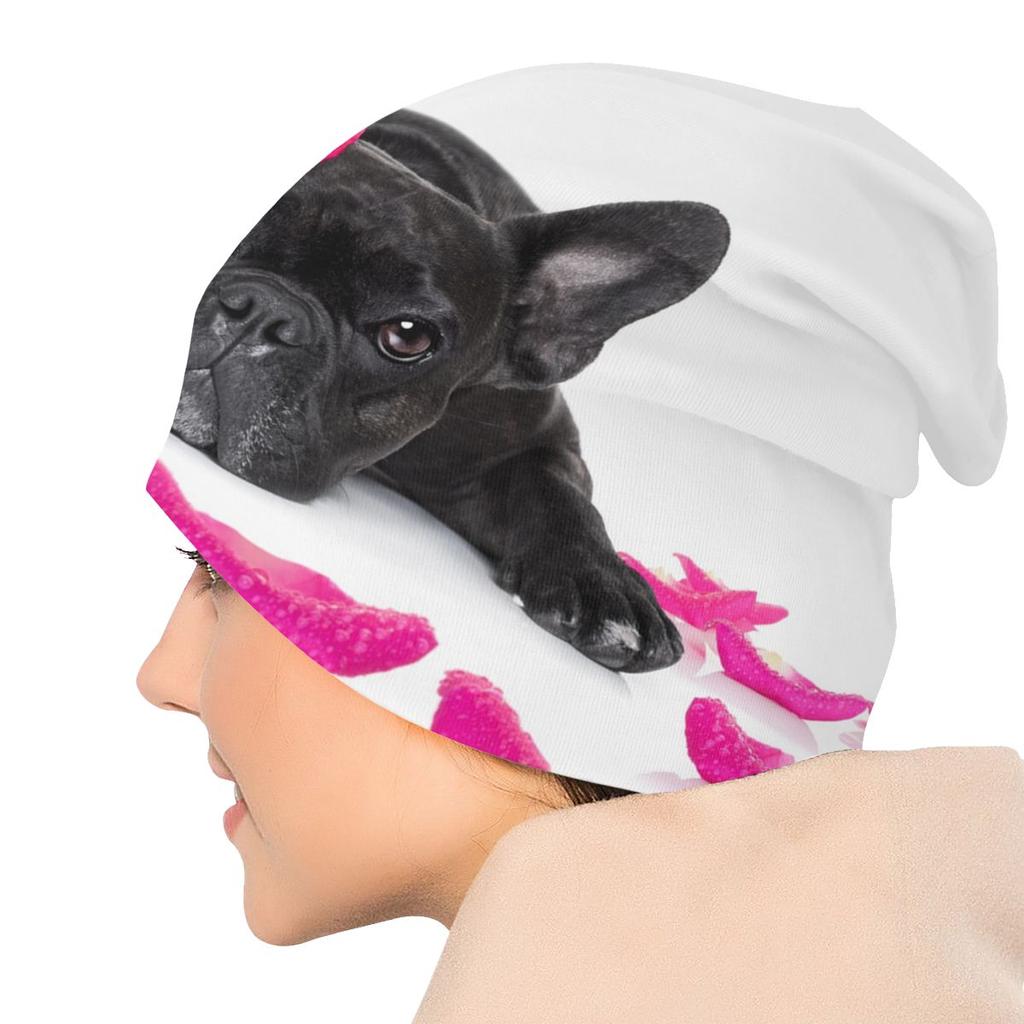 Осенние женские теплые шапочки с цветами и собаками, двойные ветрозащитные шапки с капюшоном