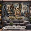 Wall Hanging Tapestry Custom NameCentral Cee Pattern Personalized Printed Fabric Wall Decor
