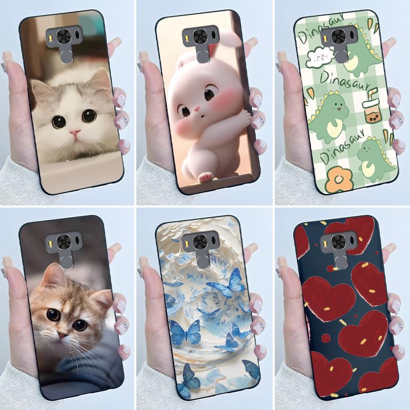 Чехол для Asus ZenFone 3 Max ZC553KL Capa Coque Милый Мультяшный Принт Чехол Защитная Крышка Мягкий Силикон Черный Корпус Funda
