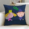 cartoon Ben And Hollys Little Kingdom Cushion Cover Soft  EasyWash Pillow Case  Versatile for Couch Bed Travel and Office