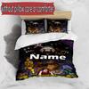 3pcs Duvet Cover Set (1*Duvet Cover + 2*Pillowcase, Without Core), Custom Name Five Nights at Freddy's Pattern Bedding Set, Home Bedroom Decor Gift