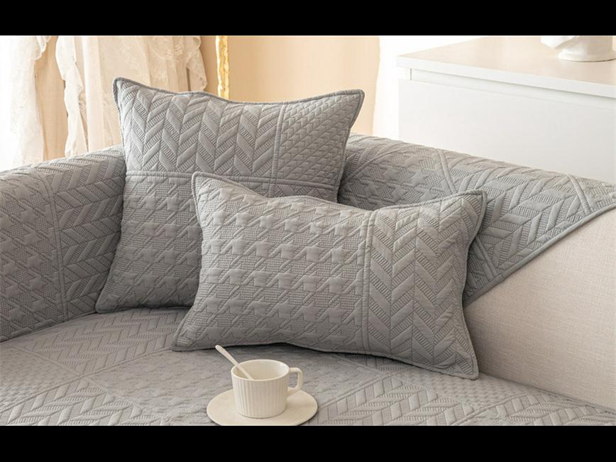 Подушка для дивана из отшлифованной ткани Nordic: Современный, нескользящий жаккардовый чехол, универсальный для всех сезонов