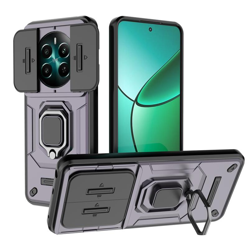 Для Realme 12 Plus 5G чехол Armor Slide Camera Protect Phone Case для OPPO Realme 12 + Plus RMX3867 6.67" Ring Holder Back Cover