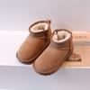Kids Winter Boots Real Leather Warm Cotton Lined Ankle Boys Girls Slip Resistant Neutral Style