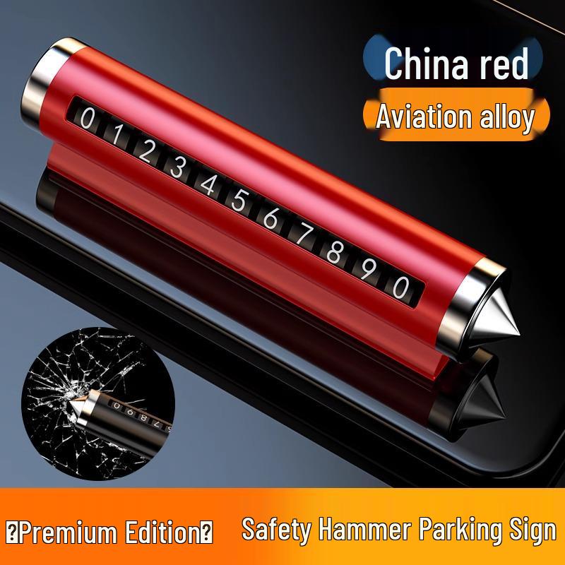Автомобильный молоток безопасности с табличкой для номера телефона для временной парковки