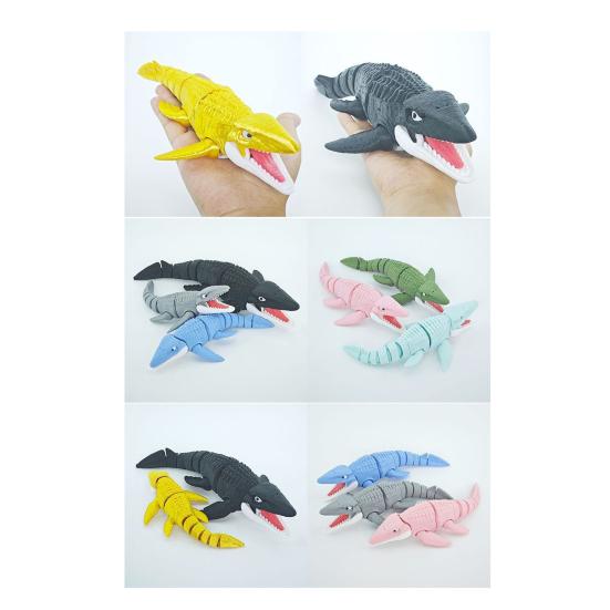 3D Printed Mosasaur Figurine Movable Joints Dinosaur Figure Articulated Prehistoric Animal Model Toy Home Office Bookshelf Decoration Ornament
