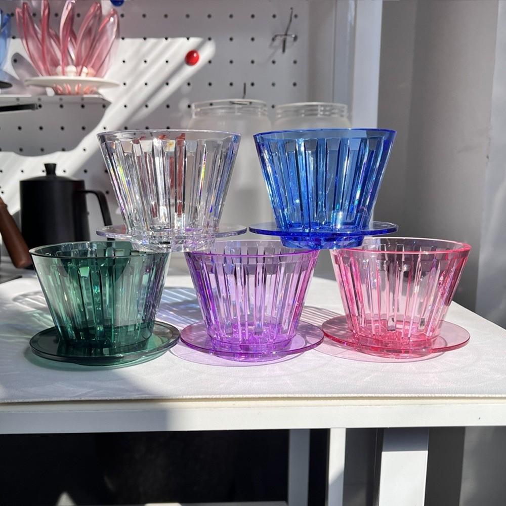 1-2Cups Coffee Maker Reusable Coffee Dripper Heat-resistant Crystal Eye B75 Basket Resin Portable Coffee Funnel Coffee Brewing