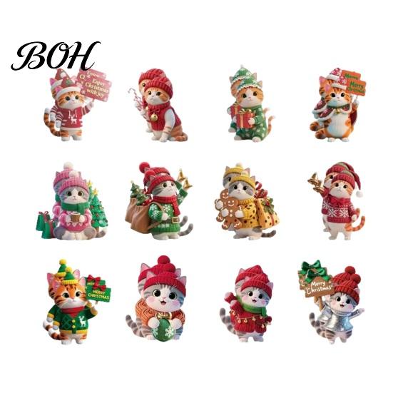 Decorative Pendants for Christmas Cute Kitten Tree Hanging Ornaments with Lanyards, Wooden Cat Themed Party Supplies Pendants, Charms Holiday