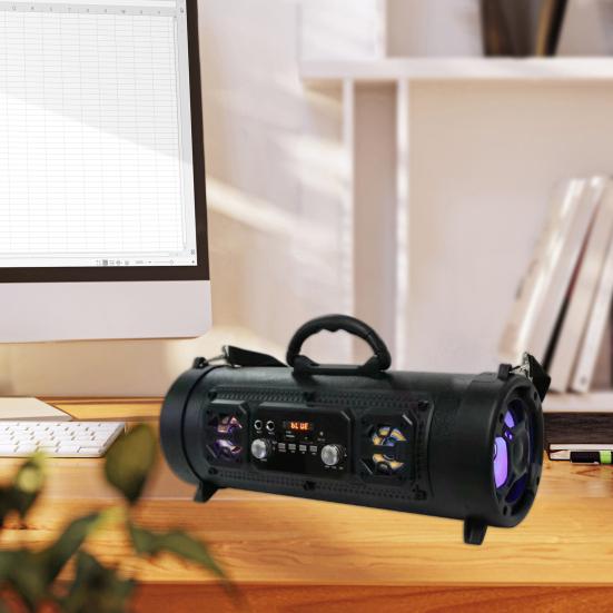 Bluetooth-совместимый динамик Портативный беспроводной динамик Аудио Радио Сабвуфер Громкий динамик с красочными световыми эффектами