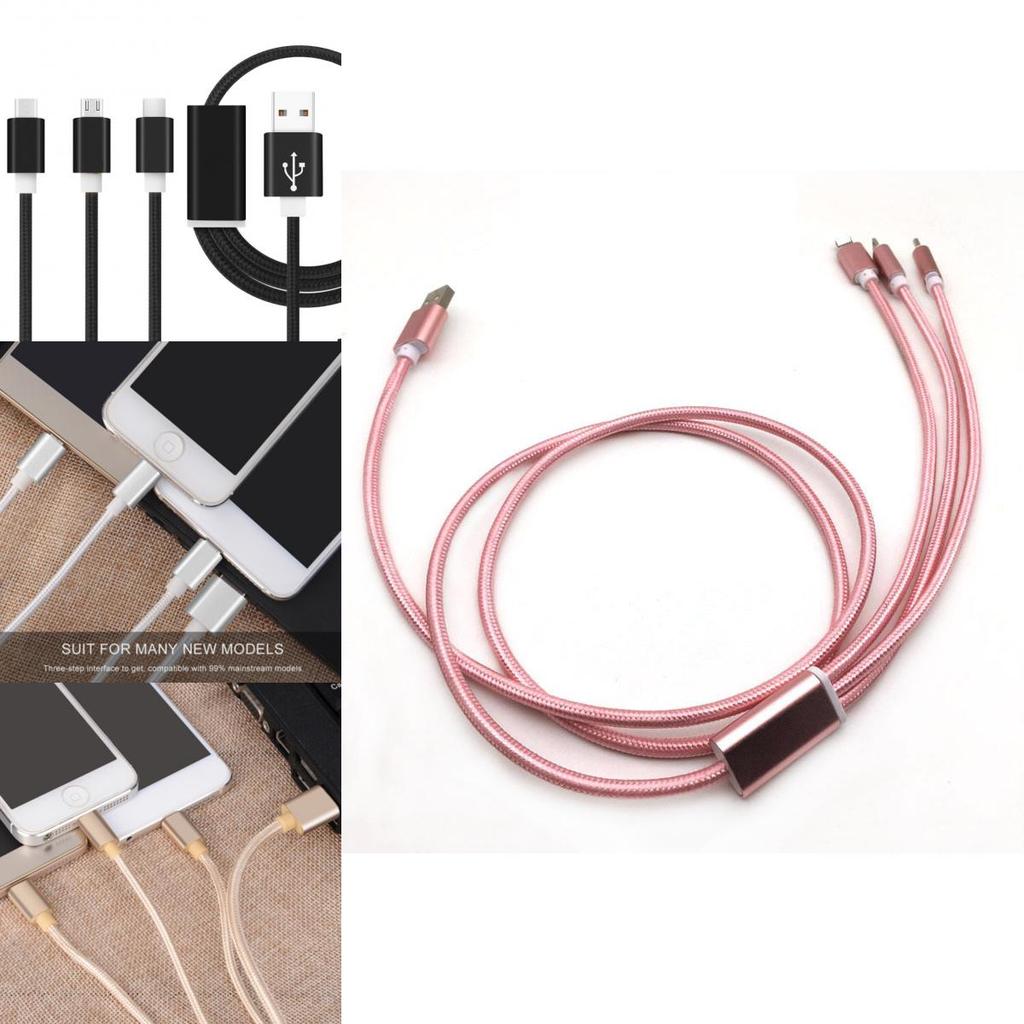 Кабель 3в1 для зарядки USB Micro Typec для синхронизации данных для iPhone 5 6 7plus Android
